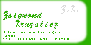 zsigmond kruzslicz business card